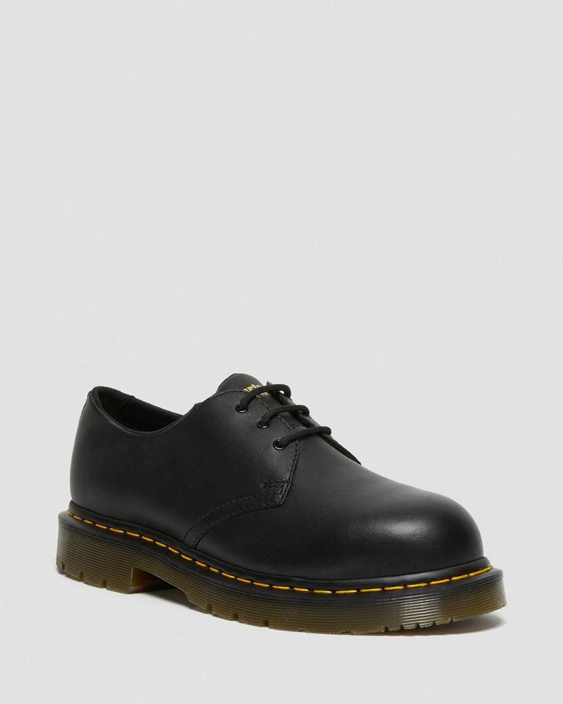 Dr Martens 1461 Slip Resistant Steel Tå Arbejdssko Dame Sort | DK 403MQZ